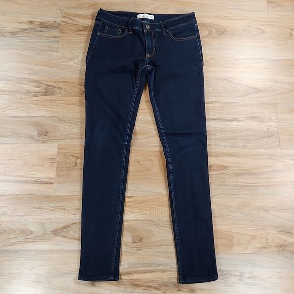 🐞Hollister Dark Blue Long Length Skinny Jeans Size 7/29 Long - Picture 5 of 12